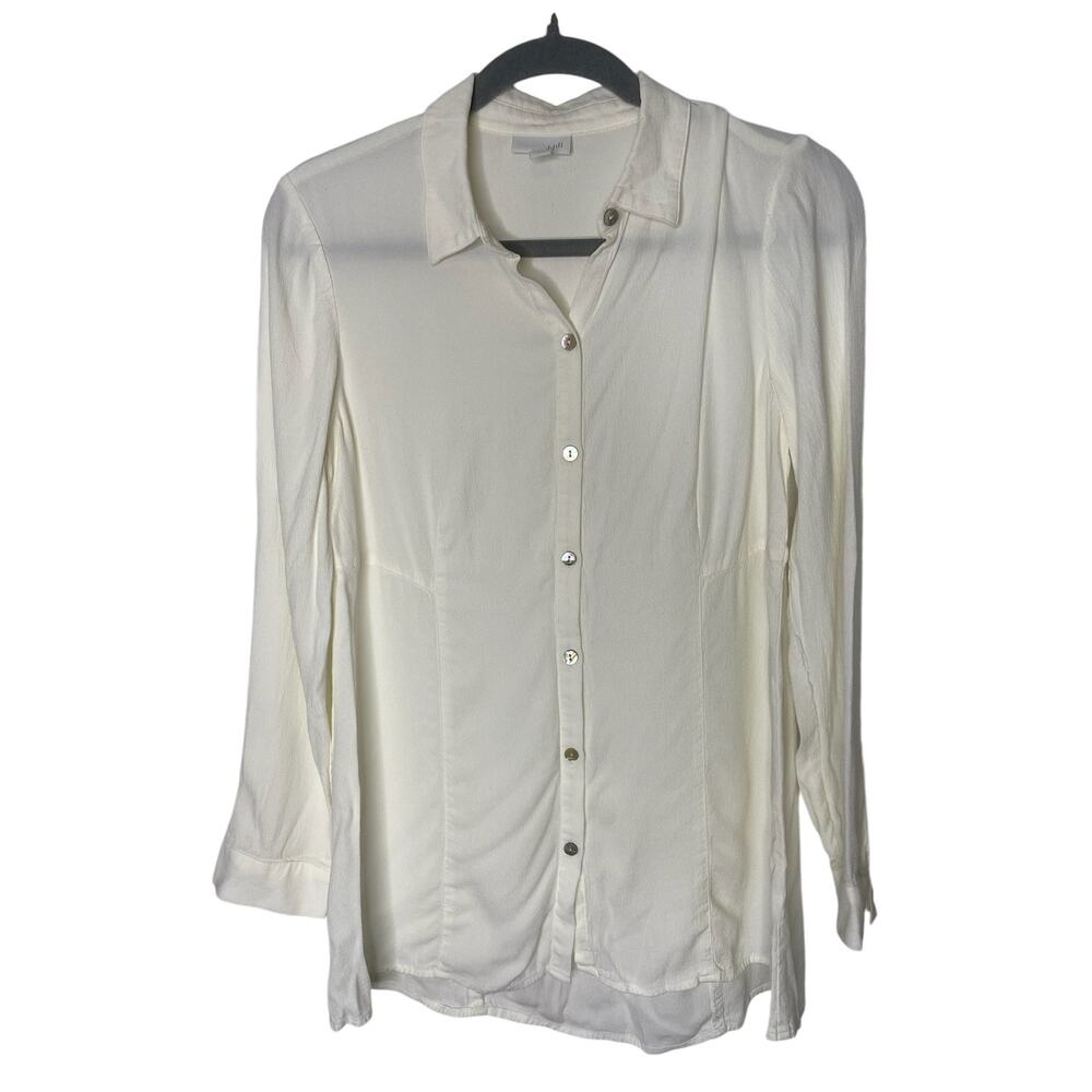 J.Jill Button Front Long Sleeve Tunic Top Blouse Rayon Lightweight Dainty XS